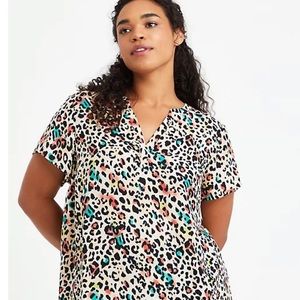 Torrid Hi-Low Georgette Watercolor Leopard Tunic.